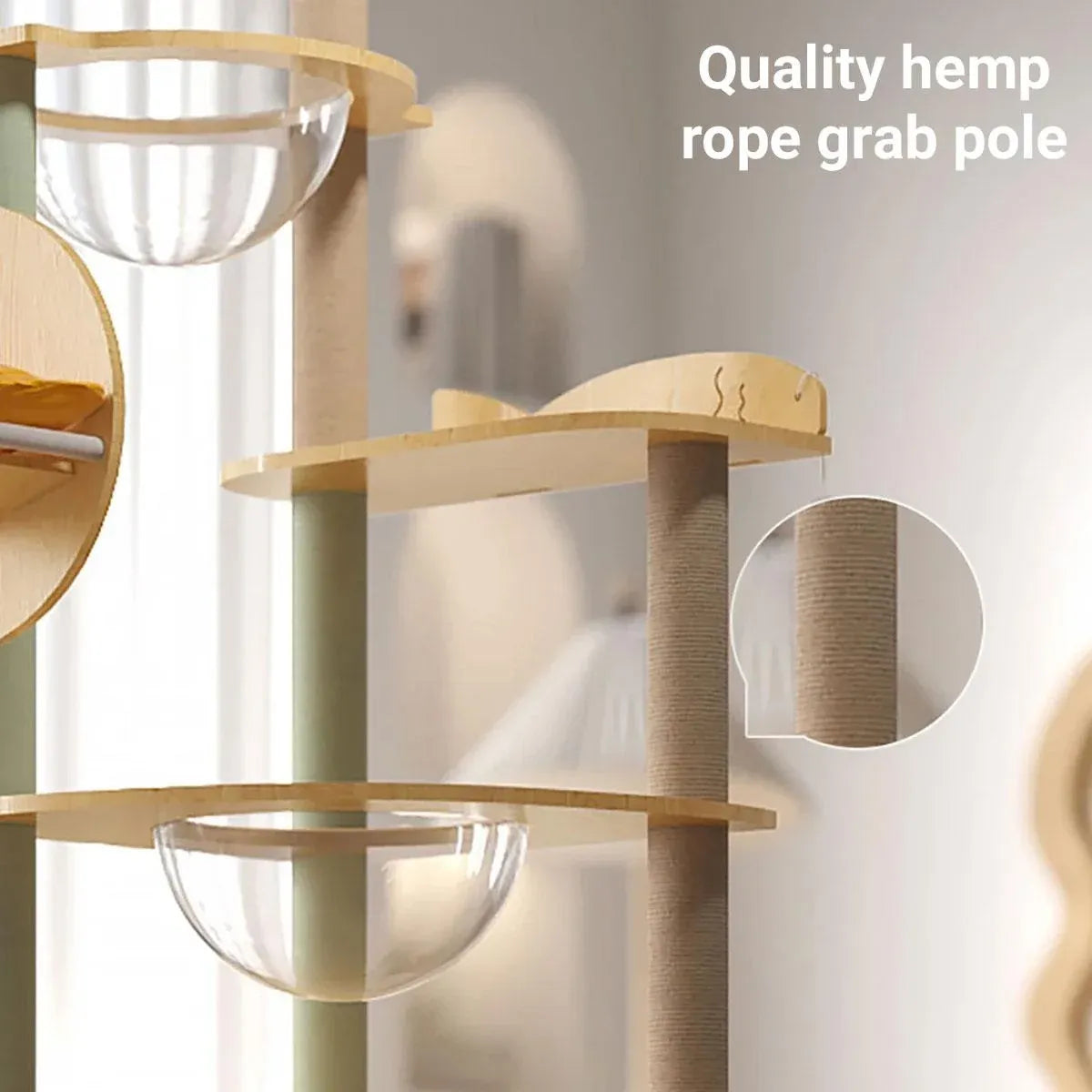 Multi Functional Cat Climbing Tree Tower Stand House Furniture Activity Center - Yellow