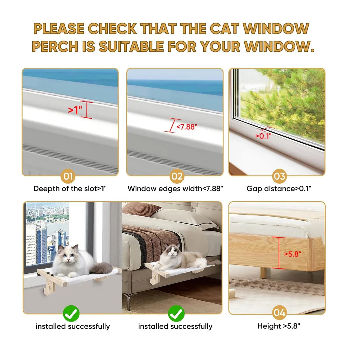 Window Hanging Cat Hammock Breathable Mesh Soft Washable for Cats Sunbathing