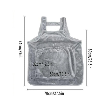 Non-stick Hair Cat Apron Kangaroo Style Pet Grooming Bib No-Hole Design