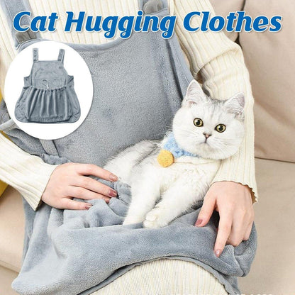 Non-stick Hair Cat Apron Kangaroo Style Pet Grooming Bib No-Hole Design