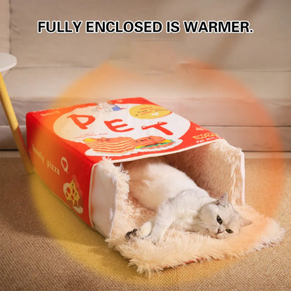Rectangular Cookie Box Pet Bed for Cats Dogs Cat Bed Kitten Puppy Soft Pet House - Blue L
