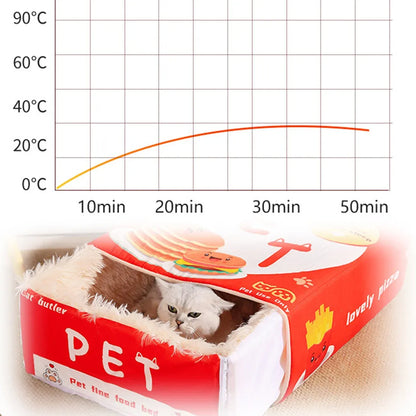 Rectangular Cookie Box Pet Bed for Cats Dogs Cat Bed Kitten Puppy Soft Pet House - Blue L