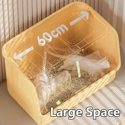 Large Fully Enclosed Cat Litter Box with Lid Odor Control Litter Pan for Cats - Green