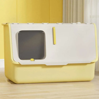 Large Fully Enclosed Cat Litter Box with Lid Odor Control Litter Pan for Cats - Green