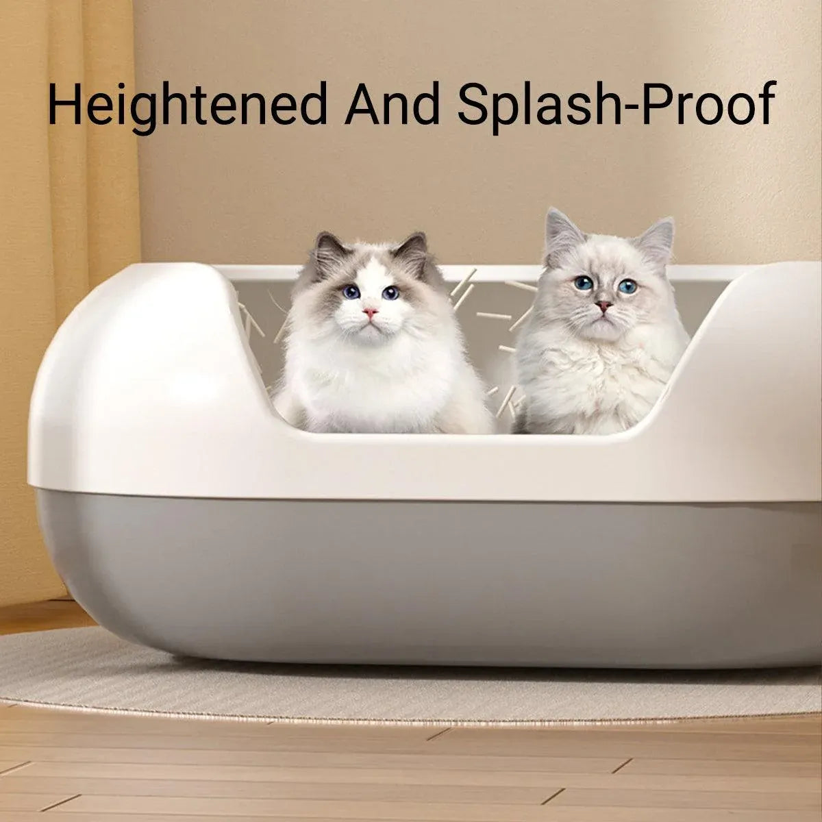 Large Semi Closed Cat Litter Box Covered Litter Pan for Cats Easy Clean Design - Orange