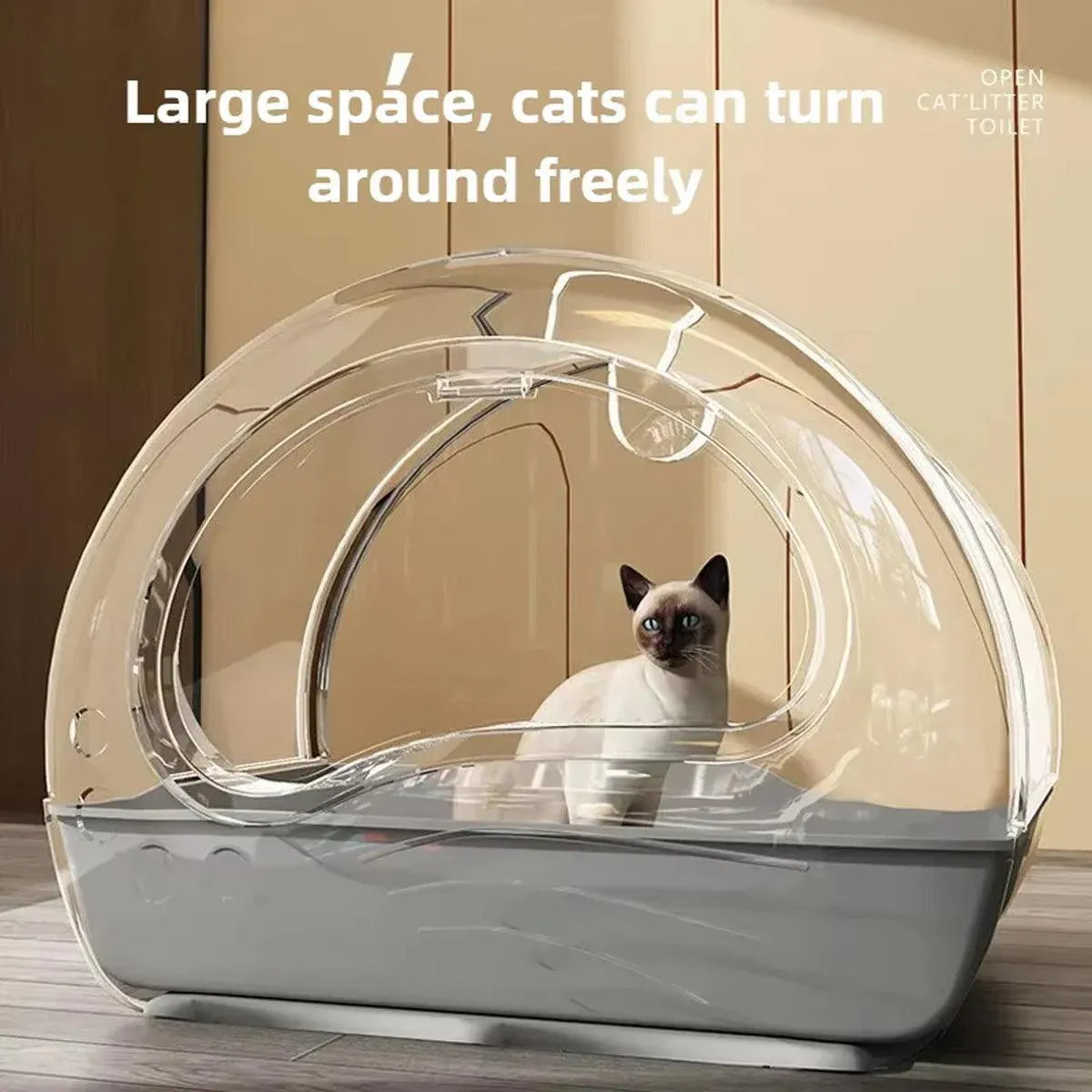 Large Fully Enclosed Cat Litter Box Pet Toilet Odour Control Easy Clean Tray - White