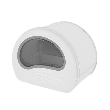 Large Fully Enclosed Cat Litter Box Pet Toilet Odour Control Easy Clean Tray - White