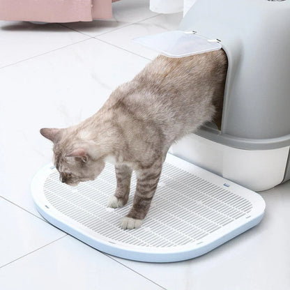Anti Spill Cat Litter Mat Double Layer Pet Toilet Mat for Litter Box - Blue