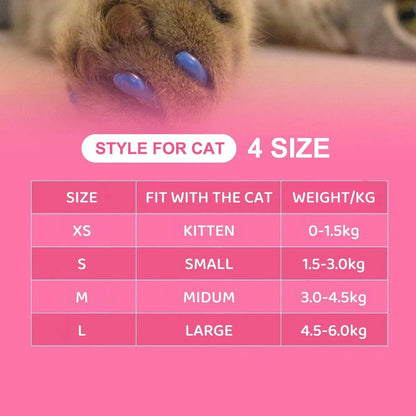 100PCS Anti Scratch Paw Covers for Cats and Kittens Nail Protector Soft Paw - Shiny-L