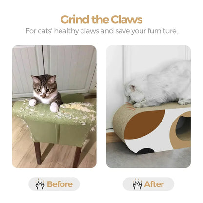 Durable Cat Tunnel Scratcher Bed Combo Interactive Toy House For Kittens Pets