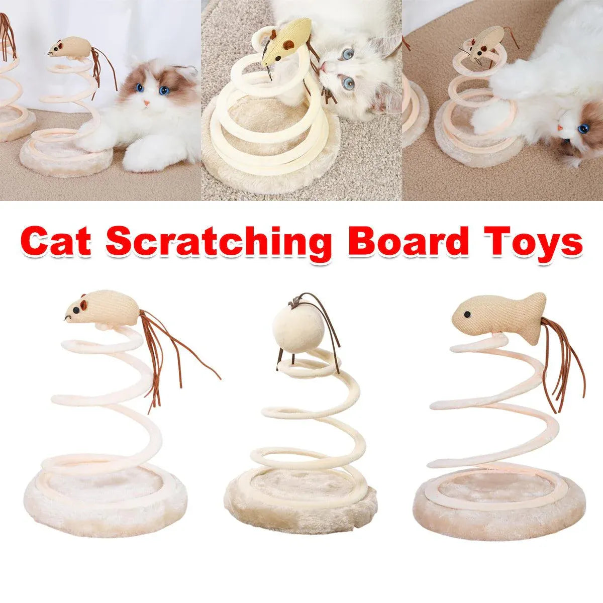 Durable Cat Scratching Board Interactive Scratch Pad Toy for Cats and Kittens - Ball