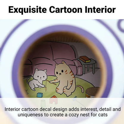 Cat Scratcher Bed Retro Camera Design Corrugated Cardboard Cat Nest Pet House