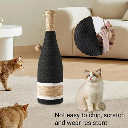 Vertical Cat Claw Wine Bottle Toy Kitten Scratcher Interactive Pet Play Chew Fun