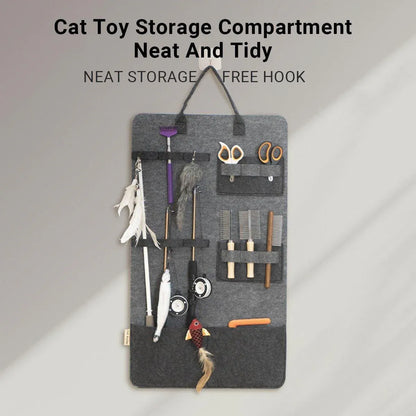 Large Capacity Cat Stick Cat Toy Storage Bag Hanging Felt Pet Supplies Organizer