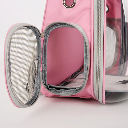 Pet Outdoor Carrier Backpack Cat Dog Puppy Travel Space Capsule Shoulder Bag - Black