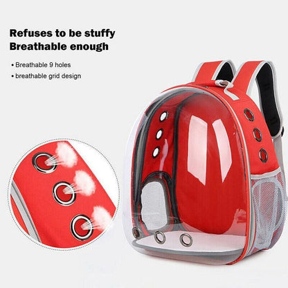 Pet Outdoor Carrier Backpack Cat Dog Puppy Travel Space Capsule Shoulder Bag - Black