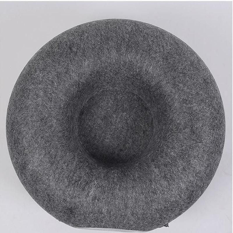 Felt Cat Tunnel Bed Round Donut Cave Nest for Kittens and Small Pets 60x30cm - Dark Grey
