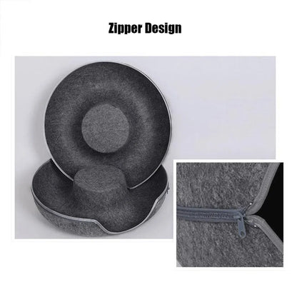 Felt Cat Tunnel Bed Round Donut Cave Nest for Kittens and Small Pets 60x30cm - Light Grey