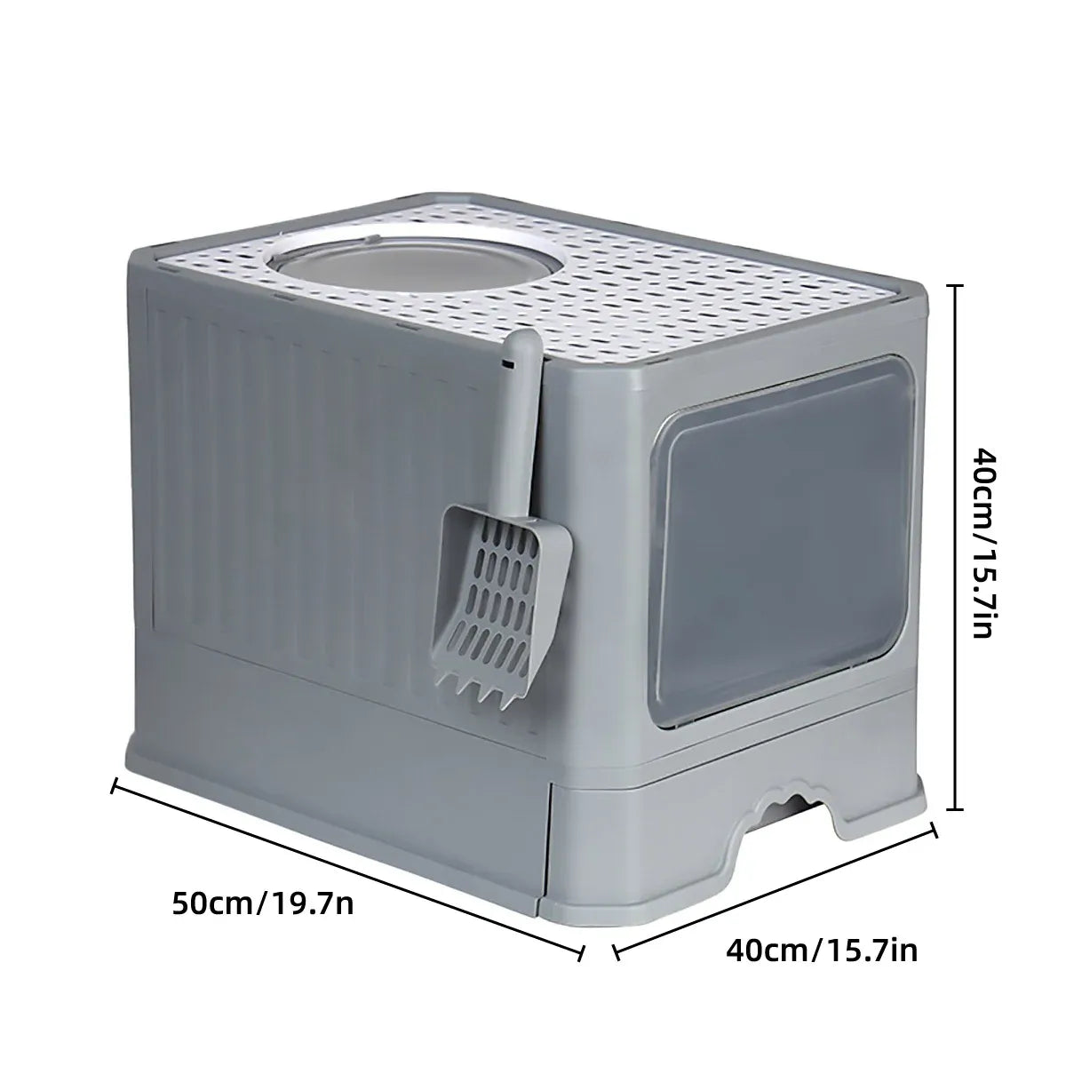Large Fully Enclosed Cat Litter Box Cat Toilet Pet Litter Tray Odor Control - Yellow