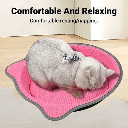 Cat Scratching Post Pad 2 in 1 PP Blanket Non Slip Indoor Kitten 38 x 38 x 5cm - Beige