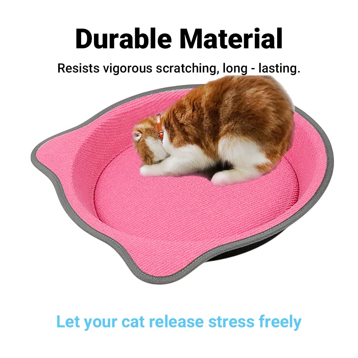 Cat Scratching Post Pad 2 in 1 PP Blanket Non Slip Indoor Kitten 38 x 38 x 5cm - Beige