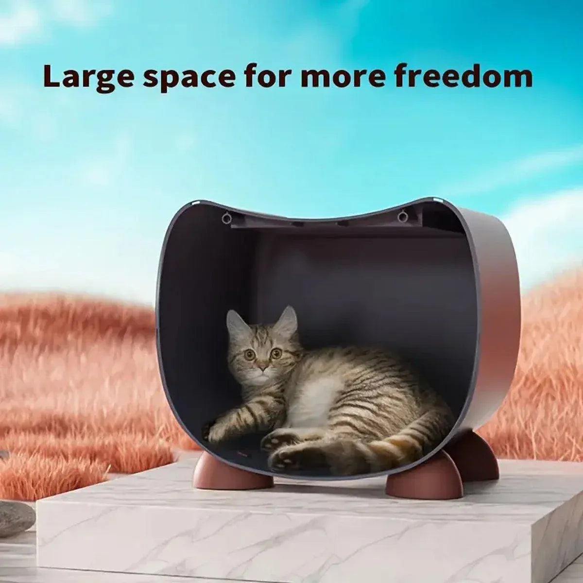 Semi Closed Cat Nest Soft Cozy Pet Bed for Cats Small Animals Indoor Sleeping - Blue