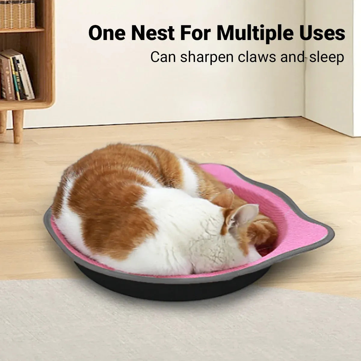 Cat Scratching Post Pad 2 in 1 PP Blanket Non Slip Indoor Kitten 38 x 38 x 5cm - Blue