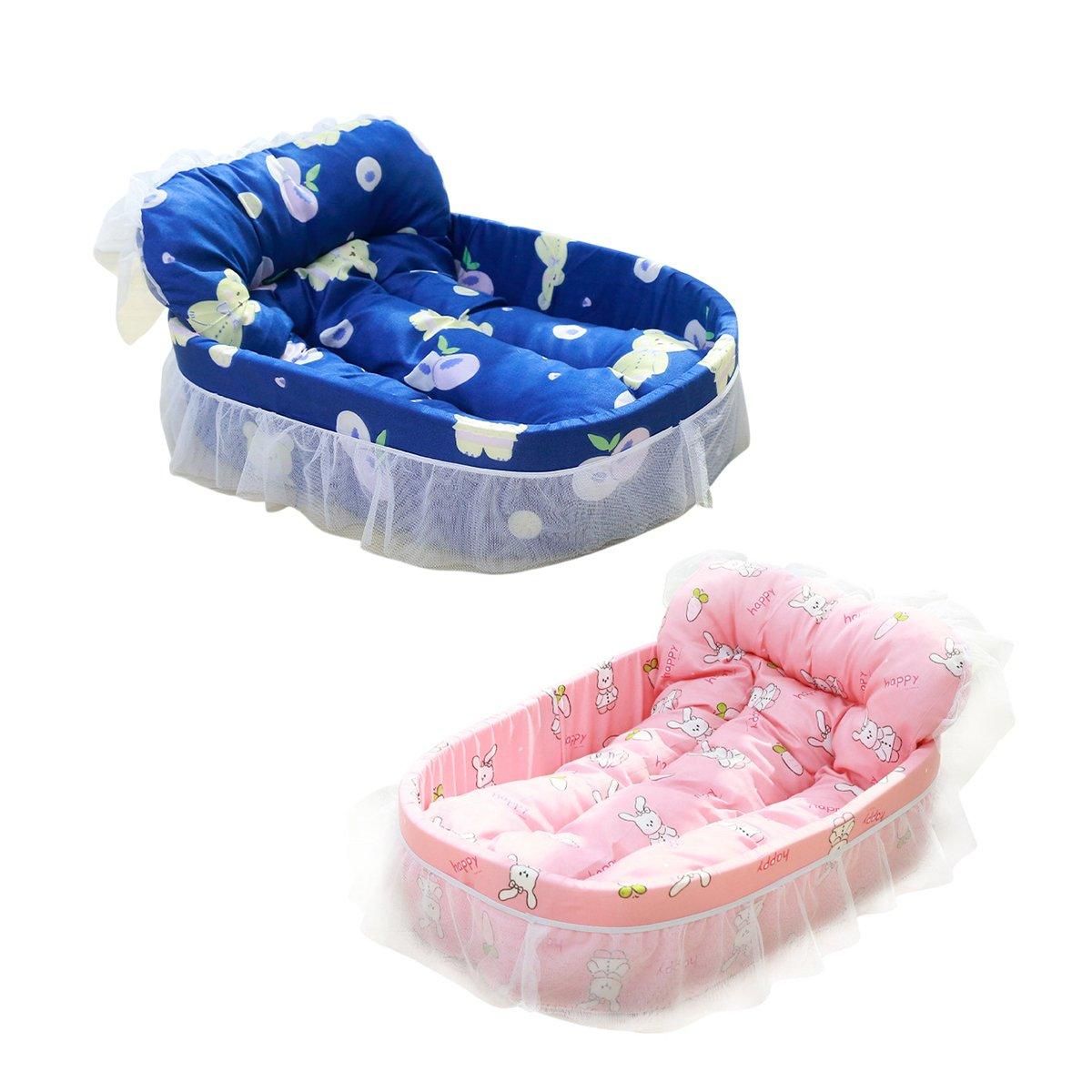 Cat Kennel Universal Cat Sleeping Nest Princess Style Lace Pet Special Kitten Cyber Red Mat - Pink