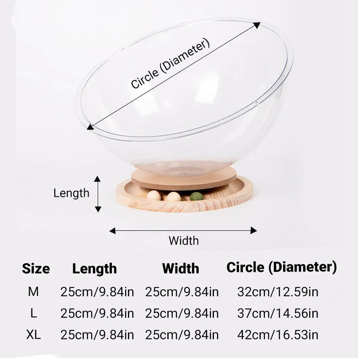 Four Seasons Acrylic Space Capsule Cat Bed Semi-closed Cool Nest Turntable Toy - XL