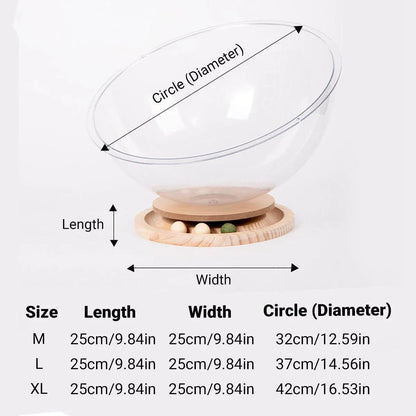 Four Seasons Acrylic Space Capsule Cat Bed Semi-closed Cool Nest Turntable Toy - XL