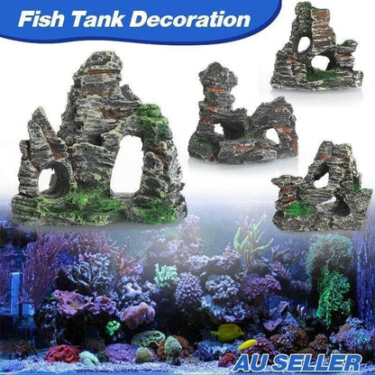 Aquarium Rockery Landscaping Cave Mountain View Decoration Ornament Fish Tank - GS1001