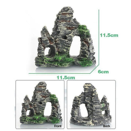 Aquarium Rockery Landscaping Cave Mountain View Decoration Ornament Fish Tank - GS1002
