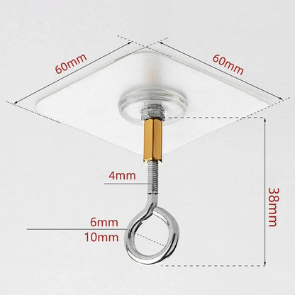 12 PCS Heavy Duty Self Adhesive Hooks Stainless Steel Ceiling Hooks for Home - Closed