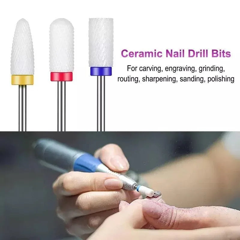 16pcs Ceramic and Tungsten Nail Drill Bit Set for Gel Polish Acrylic Removal