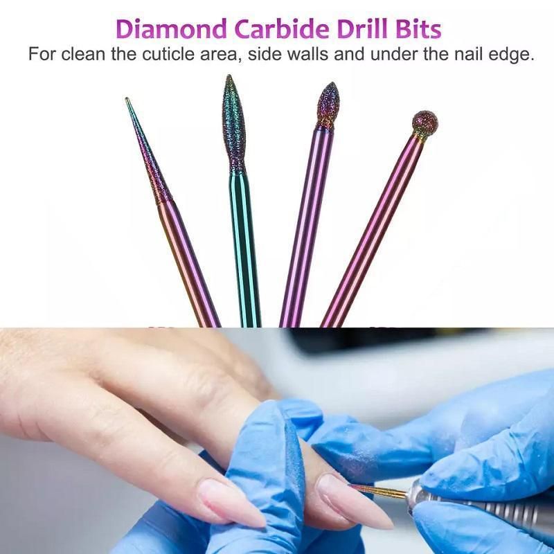 16pcs Ceramic and Tungsten Nail Drill Bit Set for Gel Polish Acrylic Removal