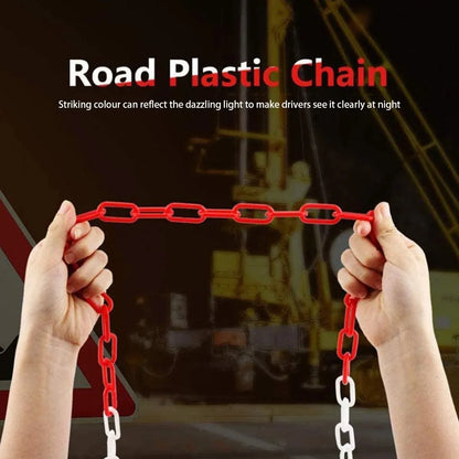 Plastic Warning Barrier Chain 25m Red White - Temporary Construction Use