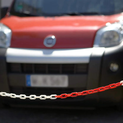 Plastic Warning Barrier Chain 25m Red White - Temporary Construction Use