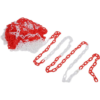 Plastic Warning Barrier Chain 25m Red White - Temporary Construction Use