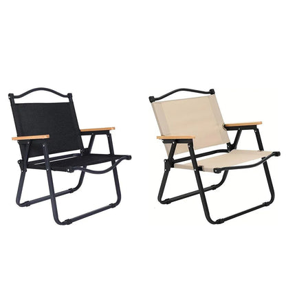 Portable Outdoor Folding Chair Light Aluminum Alloy Stool for Camping Picnic - Khaki