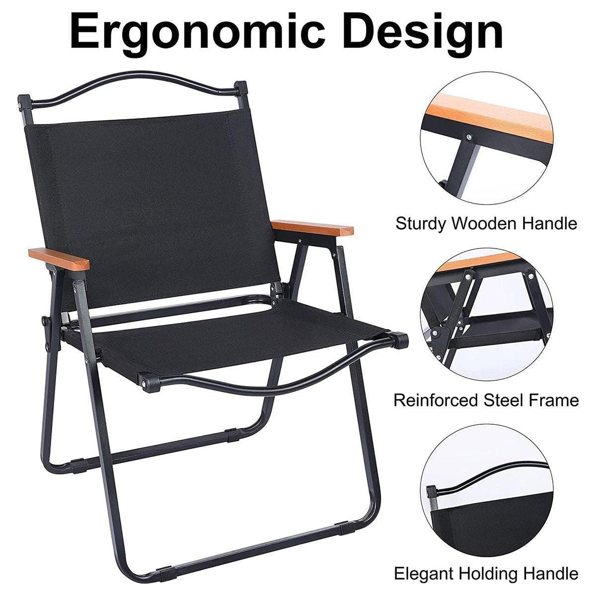 Portable Outdoor Folding Chair Light Aluminum Alloy Stool for Camping Picnic - Khaki