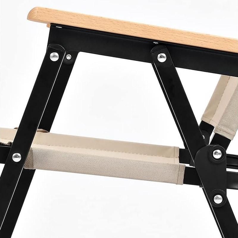Portable Outdoor Folding Chair Light Aluminum Alloy Stool for Camping Picnic - Khaki