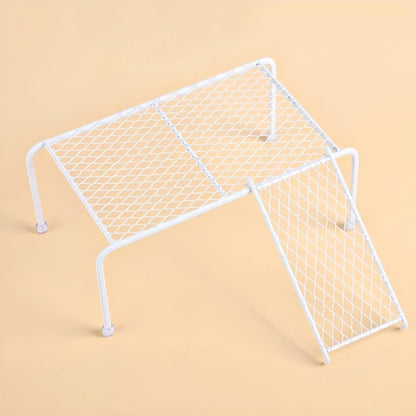 Metal Iron Chicken Feeding Ladder Grid Shelving Landscaping Platform Supplies - White-L