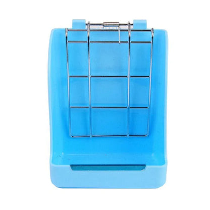 Pet Rabbit Hay Feeder Small Animal Hamster Pig Less Wast Hay Rack Corner Plastic - Blue