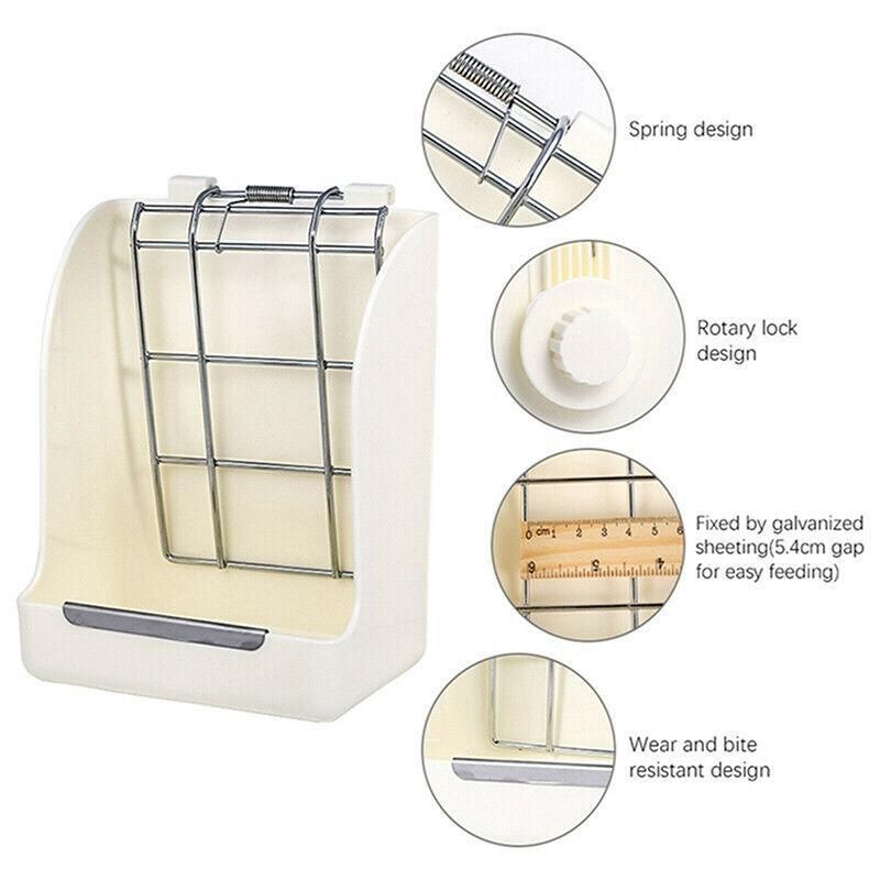 Pet Rabbit Hay Feeder Small Animal Hamster Pig Less Wast Hay Rack Corner Plastic - Pink
