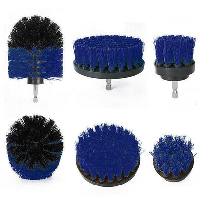 3Pcs Drill Attachment Set Drill Brush Kit Bathroom Carpet Cleaning Tool Scrubber - Blue