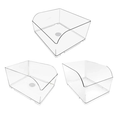 10PCS Clear Plastic Storage Box Set Food Supermarket Display Organizer Container - L