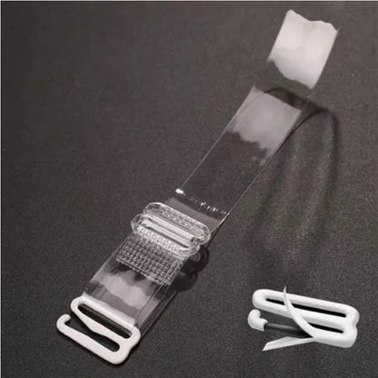 3 PAIRS/ LOT Clear Bra Straps Transparent Metal Buckle Invisible Adjustable