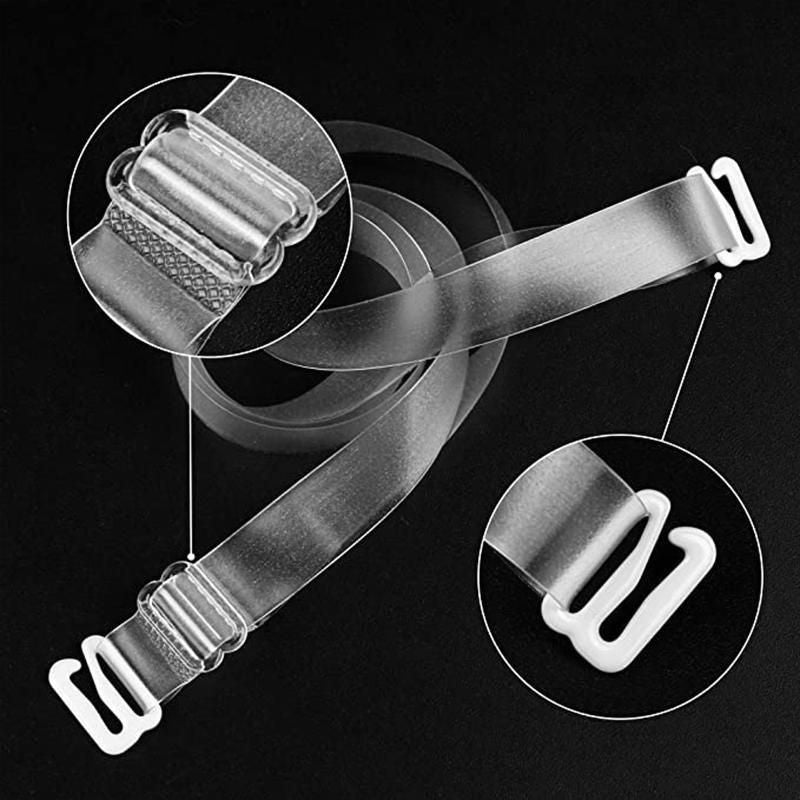 3 PAIRS/ LOT Clear Bra Straps Transparent Metal Buckle Invisible Adjustable