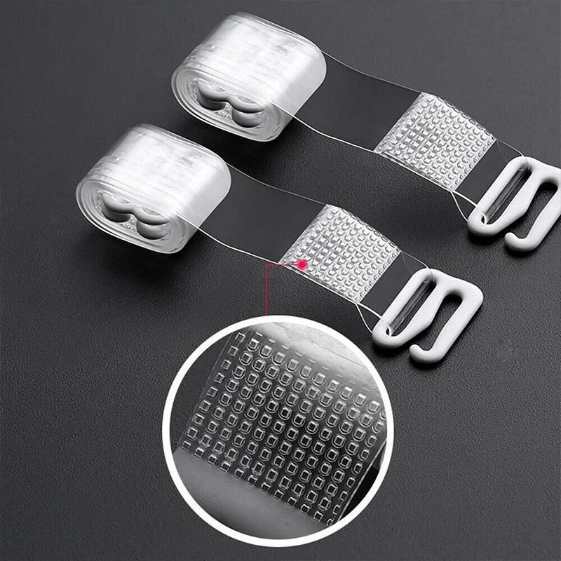 3 PAIRS/ LOT Clear Bra Straps Transparent Metal Buckle Invisible Adjustable