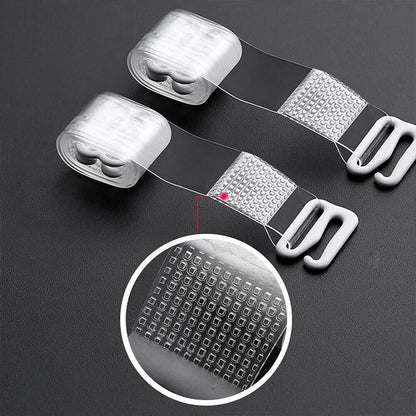 3 PAIRS/ LOT Clear Bra Straps Transparent Metal Buckle Invisible Adjustable